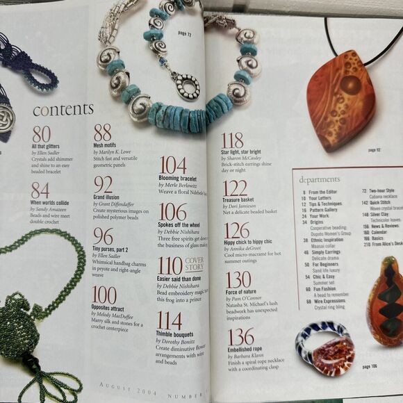 Bead &β Button Magazine 2004 Lot of 2 Back Issues Jewelry Crafting Beading Y2K - Picture 7 of 13